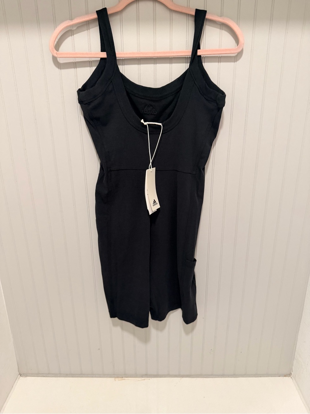adidas Black Ribbed Tank Short Unitard - Picture 3 of 3
